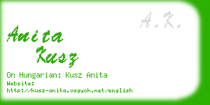 anita kusz business card